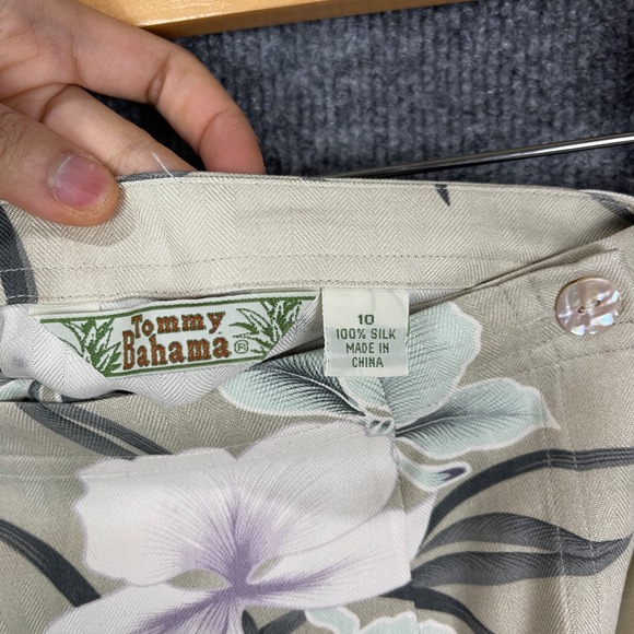 Vintage Tommy Bahama 100 % Silk Wrap Skirt‎ Floral Print Beige size 10 - Picture 3 of 6
